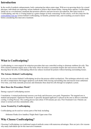 Why CoolSculpting is a Game-Changer in Body Contouring.