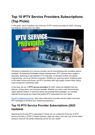 top 10 iptv service providers subscriptions