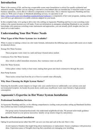 Why Choose Aquasonic Plumbing and Gas for Your Hot Water Needs?