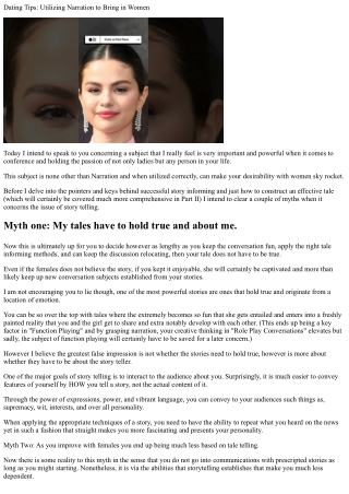 Dating suggestions using narration to attract women