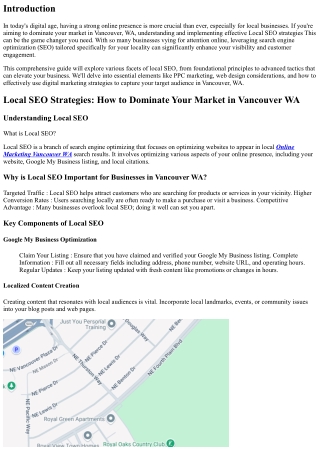 Local SEO Strategies: How to Dominate Your Market in Vancouver WA