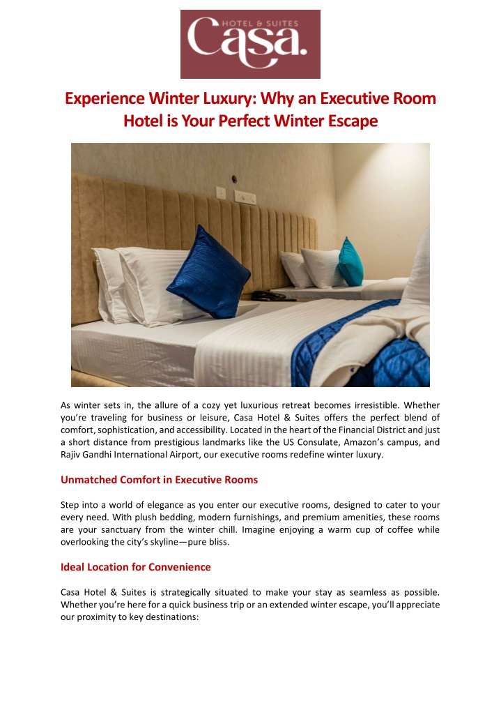 experience winter luxury why an executive room