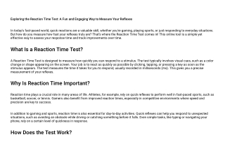 exploring the reaction time test