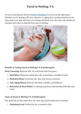 Facial in Sterling va 2