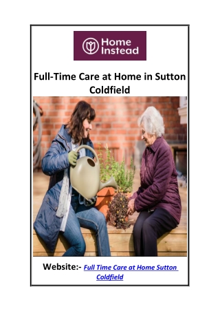 Full-Time Care at Home in Sutton Coldfield