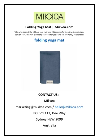 Folding Yoga Mat | Mikkoa.com