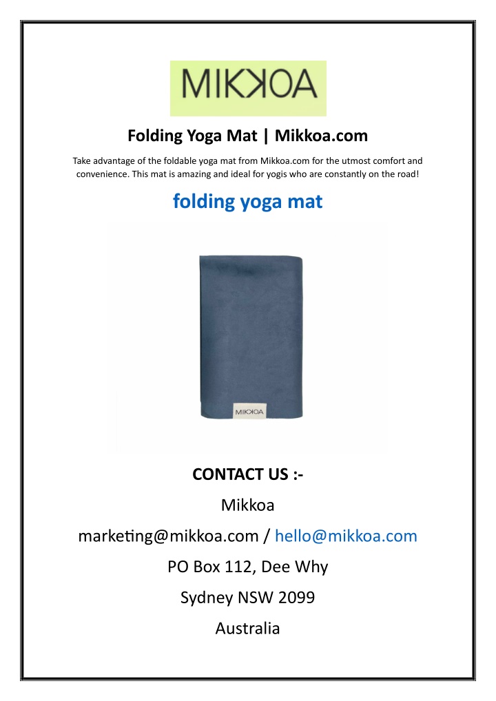 folding yoga mat mikkoa com