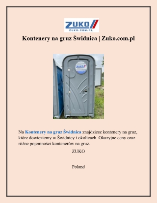 kontenery na gruz widnica zuko com pl
