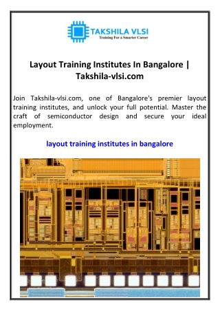 layout training institutes in bangalore takshila