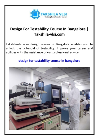 design for testability course in bangalore