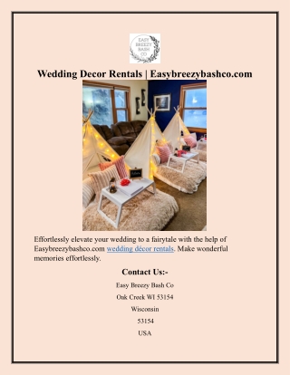 Wedding Decor Rentals Easybreezybashco