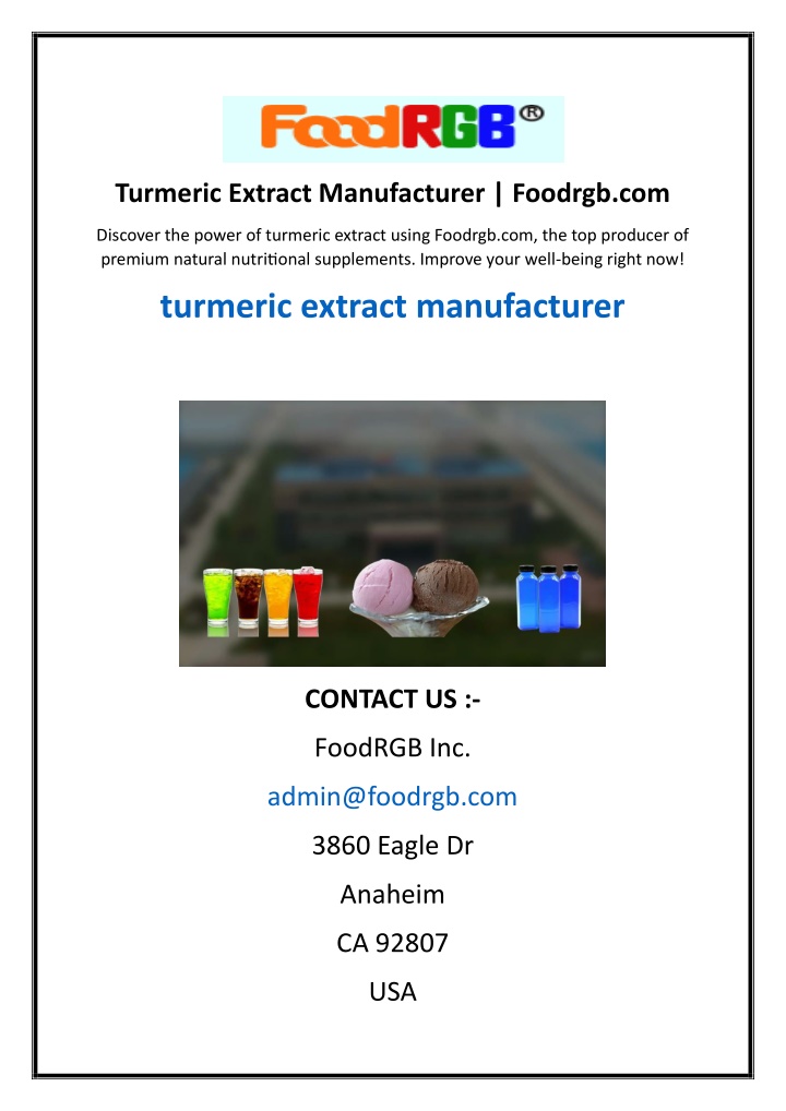 turmeric extract manufacturer foodrgb com