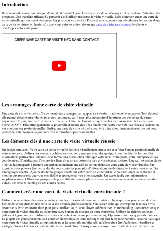 Les secrets d'une carte de visite virtuelle qui convertit les prospects en clien