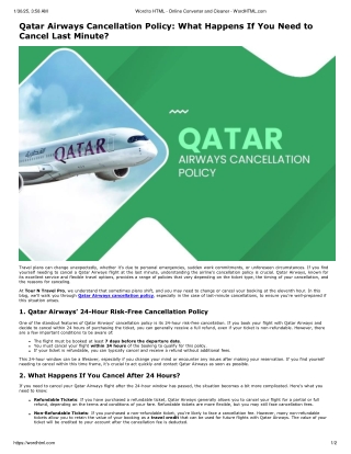 Qatar Airways Cancellation Policy: What Happen If You Need to Cancel Last Minute