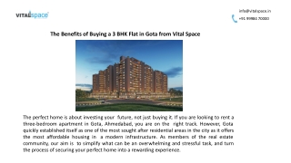The Benefits of Buying a 3 BHK Flat in Gota from Vital Space