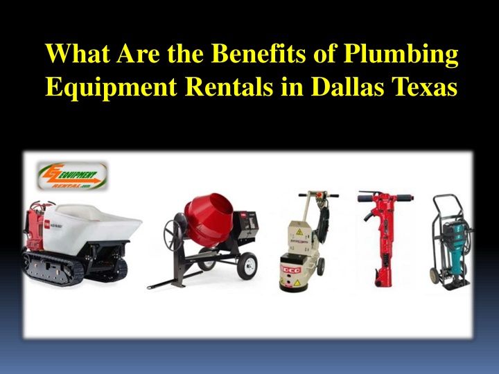 what are the benefits of plumbing equipment