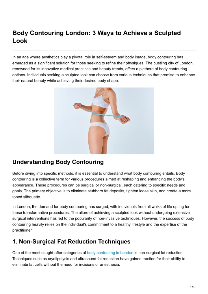 body contouring london 3 ways to achieve