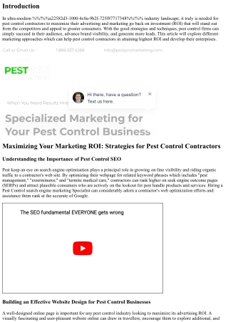 Maximizing Your Marketing ROI: Strategies for Pest Control Contractors