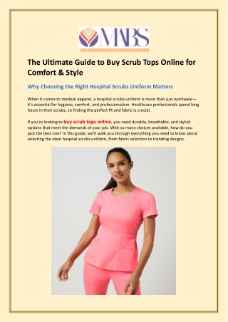 The Ultimate Guide to Buy Scrub Tops Online for Comfort & Style