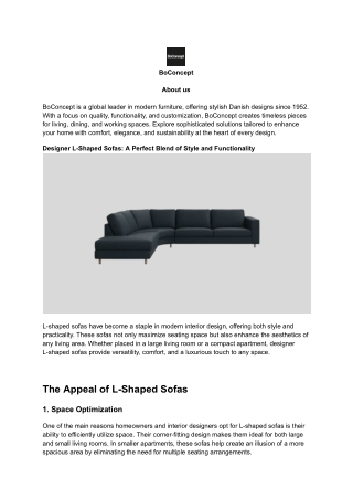 Designer L-shaped sofa