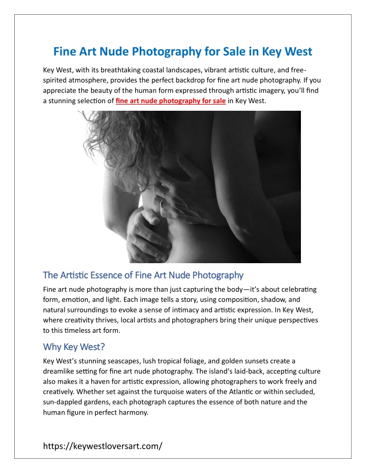 fine art nude photography for sale in key west