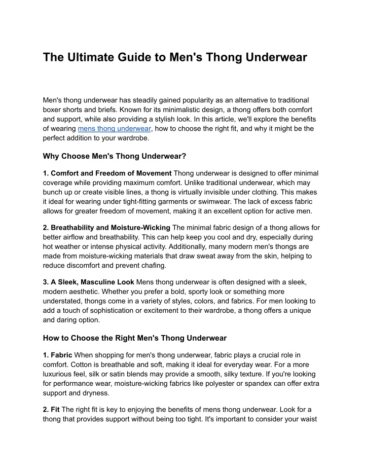 the ultimate guide to men s thong underwear