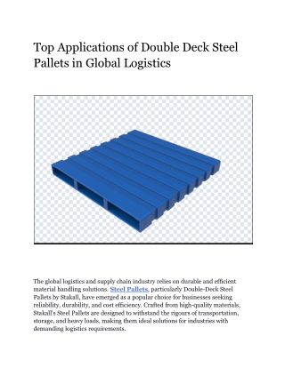 Double Deck Steel Pallets – Superior Strength & Durability