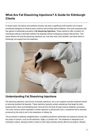 what are fat dissolving injections a guide
