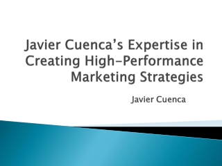javier cuenca s expertise in creating high performance marketing strategies