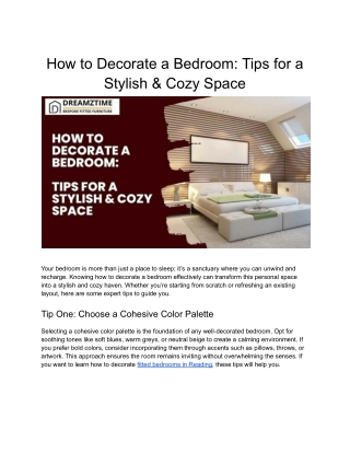 How to Decorate a Bedroom_ Tips for a Stylish & Cozy Space