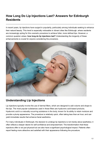 how long do lip injections last answers
