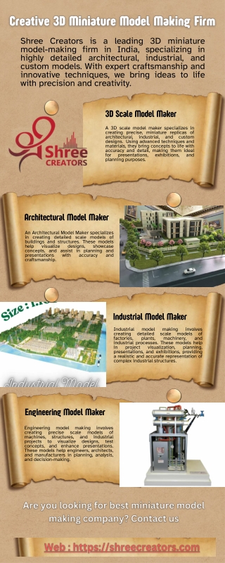 Creative 3D Miniature Model Making Firm in India - Shree Creators