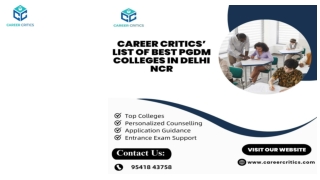 Career Critics’ List of Best PGDM Colleges in Delhi NCR