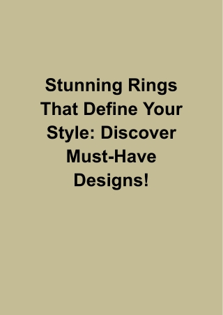 stunning rings that define your style discover