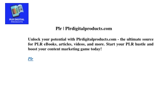 Plr | Plrdigitalproducts.com