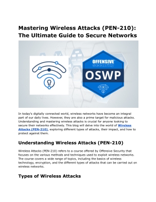 mastering wireless attacks pen 210 the ultimate