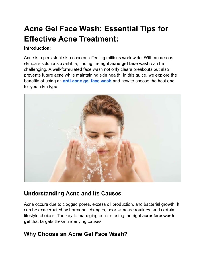 acne gel face wash essential tips for effective