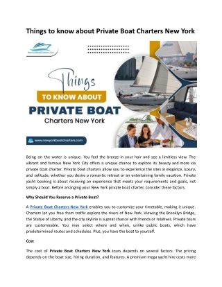 Things to know about Private Boat Charters New York.docx