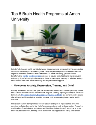 Top 5 Brain Health Programs at Amen University