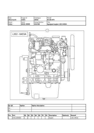 Volvo EC15B XTV EC15BXTV Compact Excavator Parts Catalogue Manual Instant Download (SN 40151 and up)