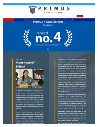 Primus Public School - Bangalore