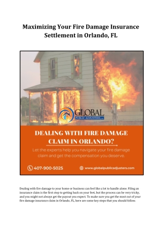 maximizing your fire damage insurance settlement