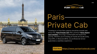 Paris Airport Taxi Transfers Booking - Paris Private Cab