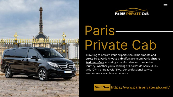 paris private cab traveling to or from paris