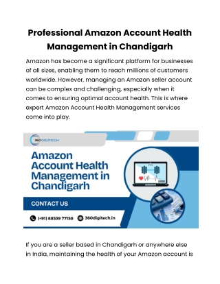 Amazon Account Health Management Services in Chandigarh