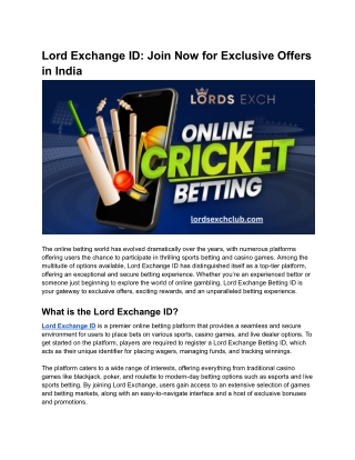 Lord Exchange ID_ Join Now for Exclusive Offers