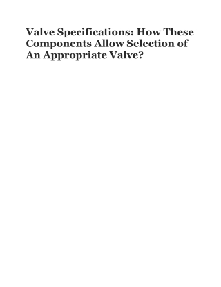 CWT Valve – Premium Valve Specifications for Every Need