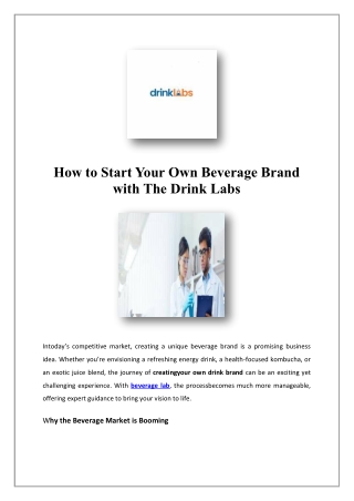 Beverage Development Company | Drink Labs