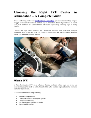 choosing the right ivf center in ahmedabad