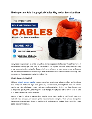 The Important Role Geophysical Cables Play In Our Everyday Lives[1].docx